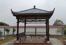 湖北省黃岡客戶訂做的四角樹(shù)脂瓦涼亭